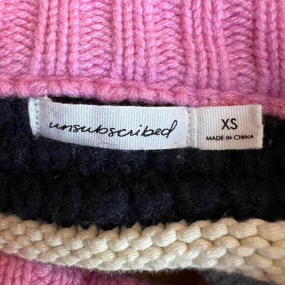 Unsubscribed Cashmere Striped Sweater XS – Relaxed & Cropped Fit - Picture 9 of 13